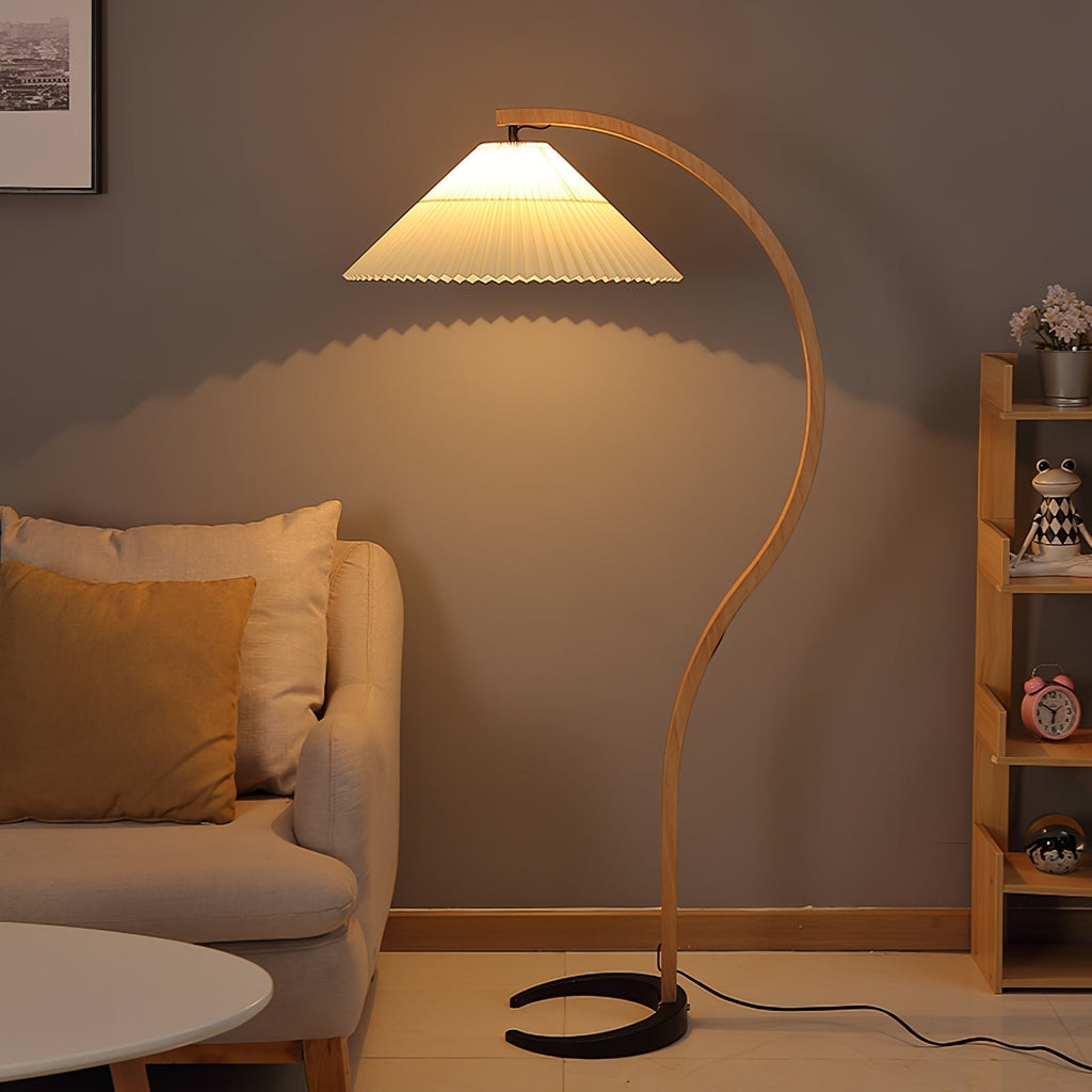 Lampada da terra – Legno – Beige – 150 cm – Design scandinavo per soggiorni e angoli lettura