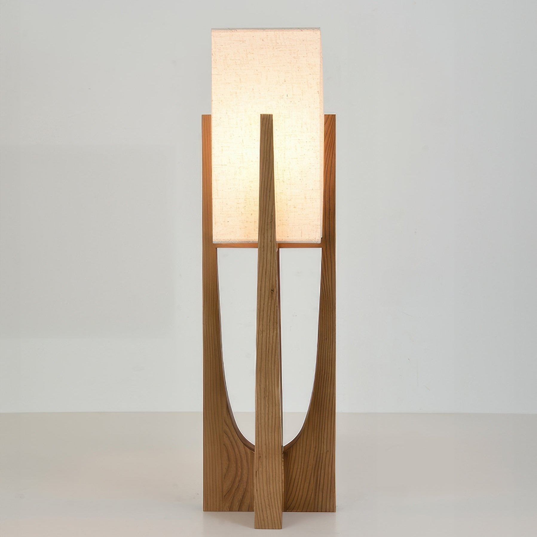 Lampada da terra – Legno & Tessuto – Naturale – 23×52 cm – Minimalista & Efficiente