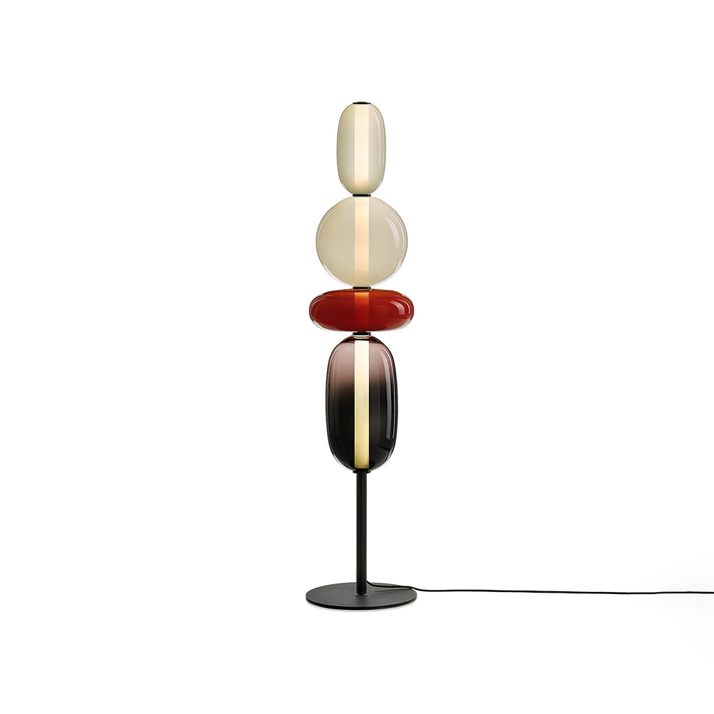 Lampada da terra – Cristallo – Rosso/Bianco/Nero – 130/160 cm – Lampada da terra LED moderna per soggiorno