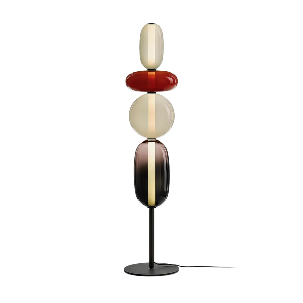 Lampada da terra – Cristallo – Rosso/Bianco/Nero – 130/160 cm – Lampada da terra LED moderna per soggiorno