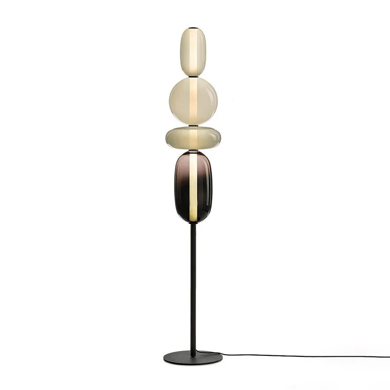 Lampada da terra – Cristallo – Rosso/Bianco/Nero – 130/160 cm – Lampada da terra LED moderna per soggiorno