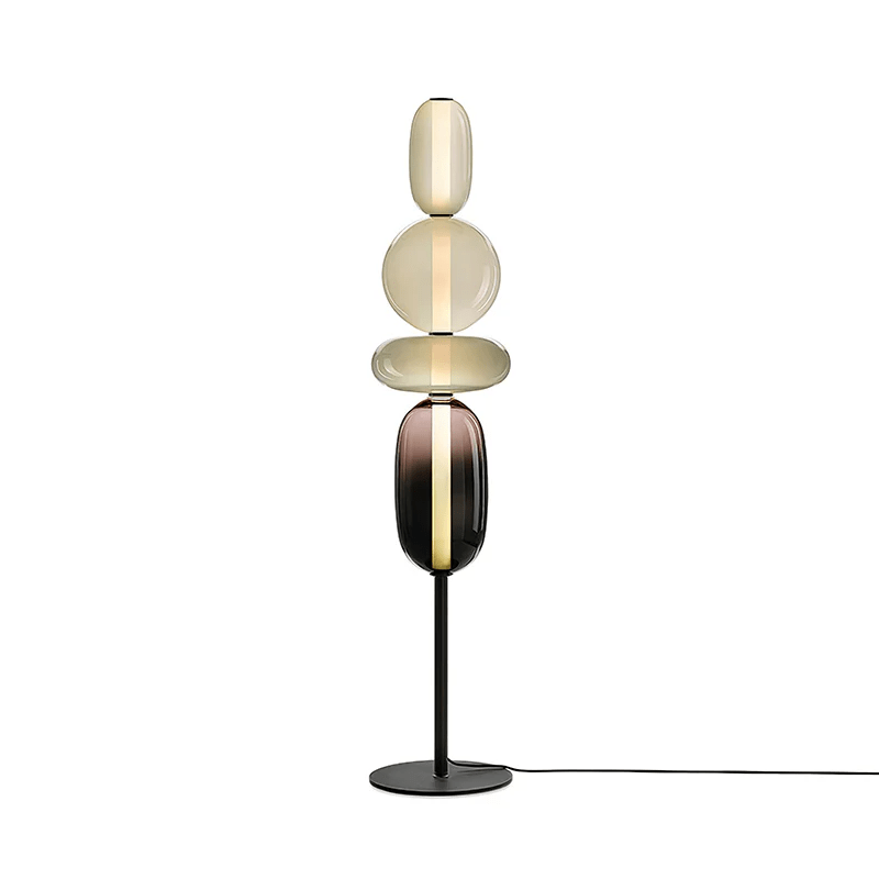 Lampada da terra – Cristallo – Rosso/Bianco/Nero – 130/160 cm – Lampada da terra LED moderna per soggiorno