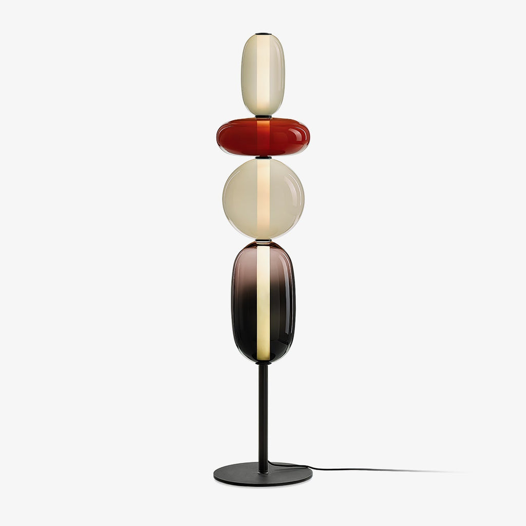 Lampada da terra – Cristallo – Rosso/Bianco/Nero – 130/160 cm – Lampada da terra LED moderna per soggiorno