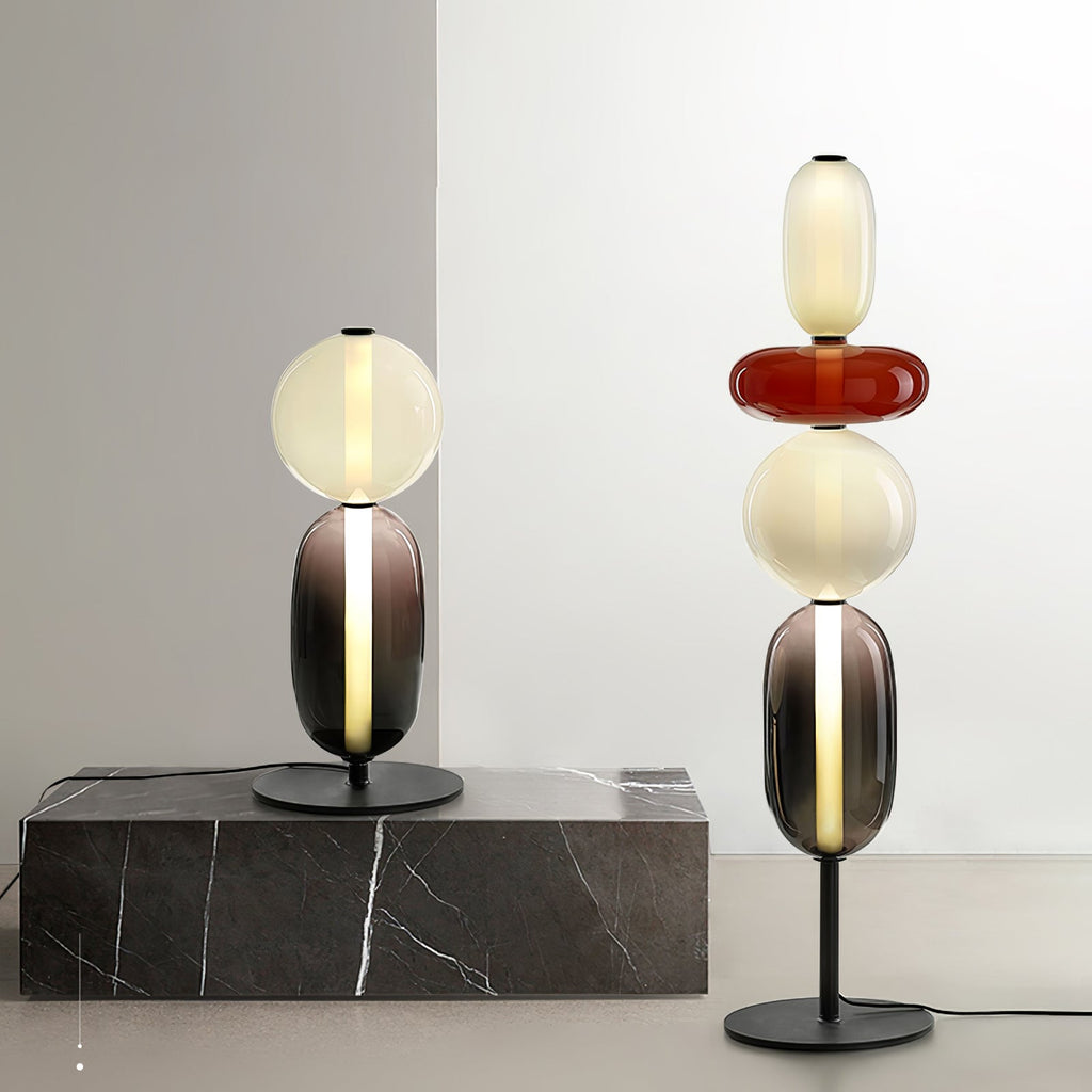 Lampada da terra – Cristallo – Rosso/Bianco/Nero – 130/160 cm – Lampada da terra LED moderna per soggiorno