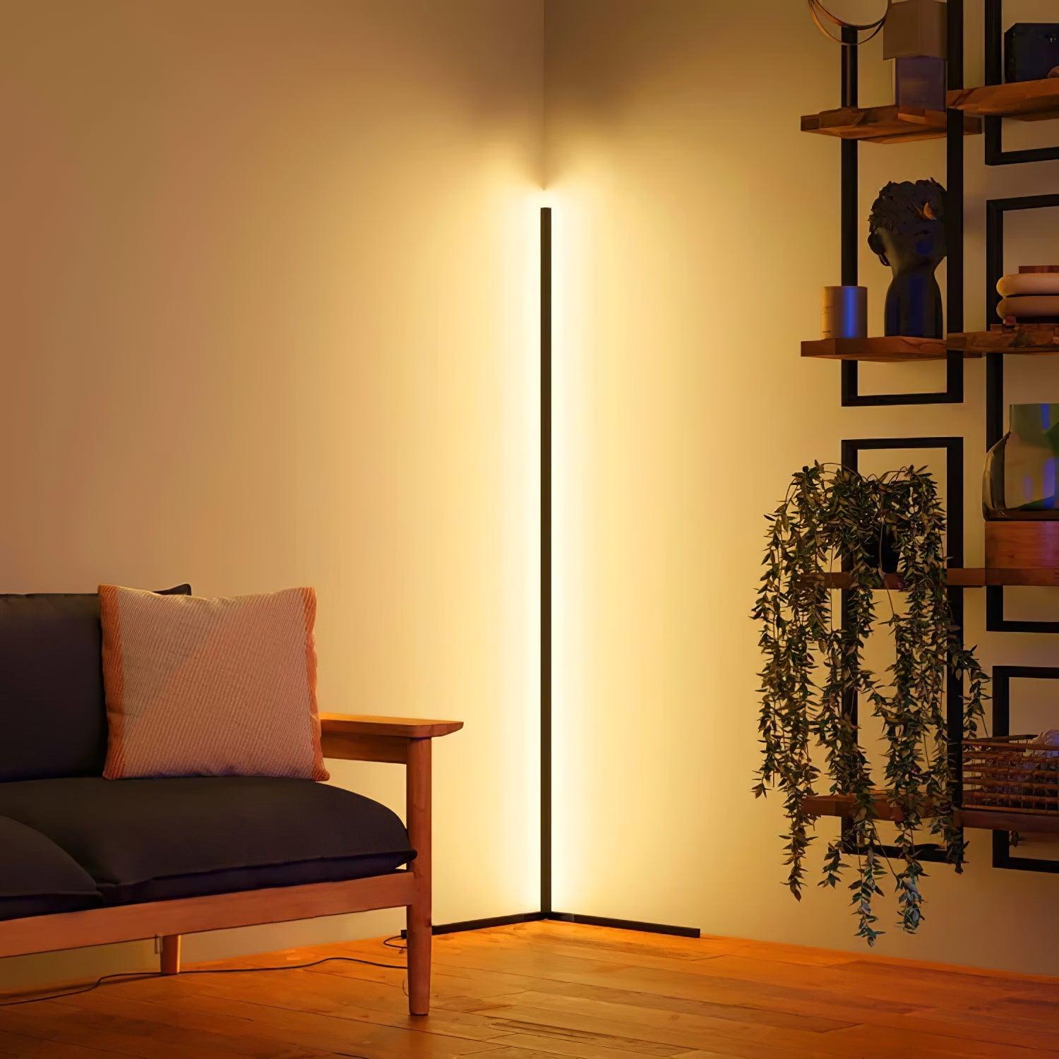 Lampada da terra – Nero opaco – Moderna – Illuminazione LED – Minimalista – Ideale per il soggiorno