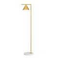 Lampada da terra – Base in marmo bianco – Acciaio/ottone – 150 cm – Design elegante per il soggiorno