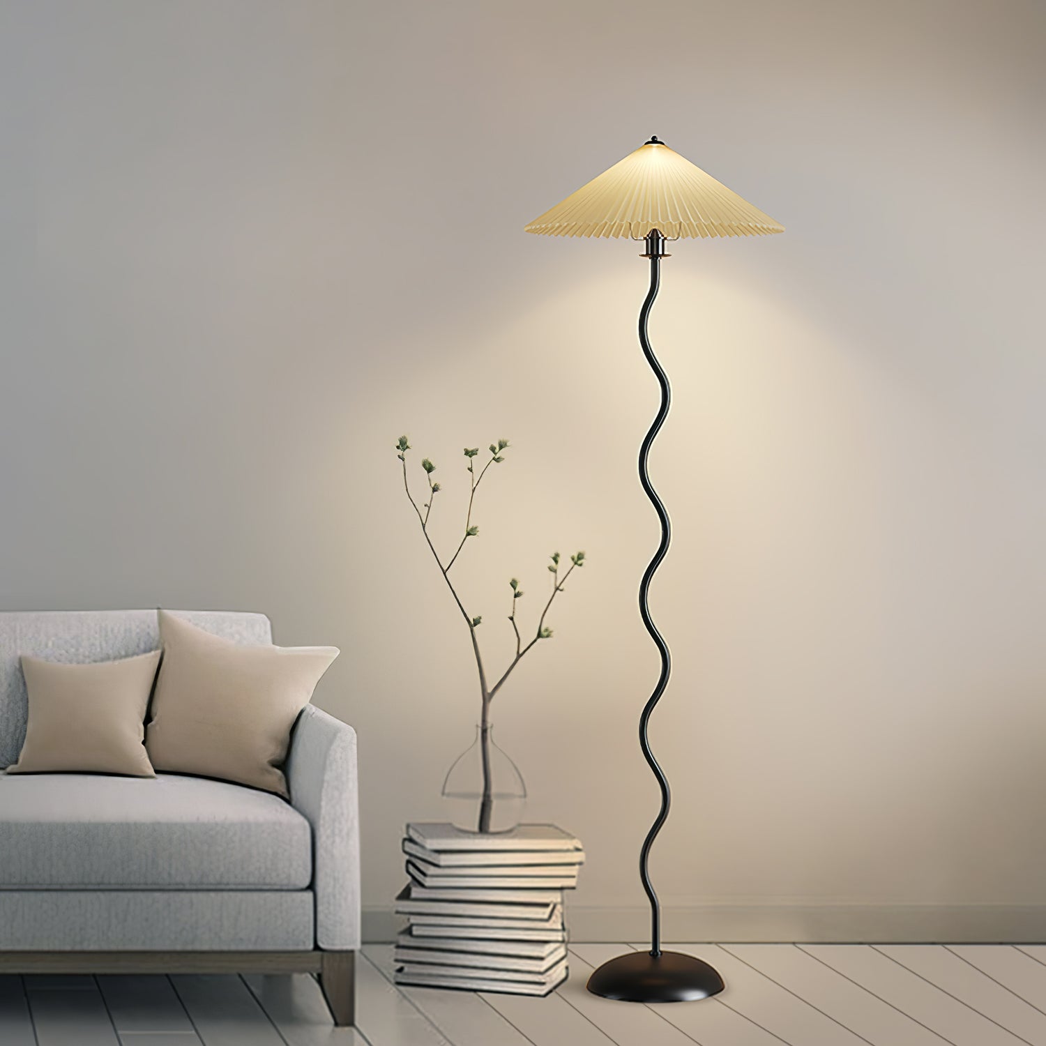 Lampada da terra – Metallo – Beige – 150 cm – Design moderno per soggiorno e camera da letto
