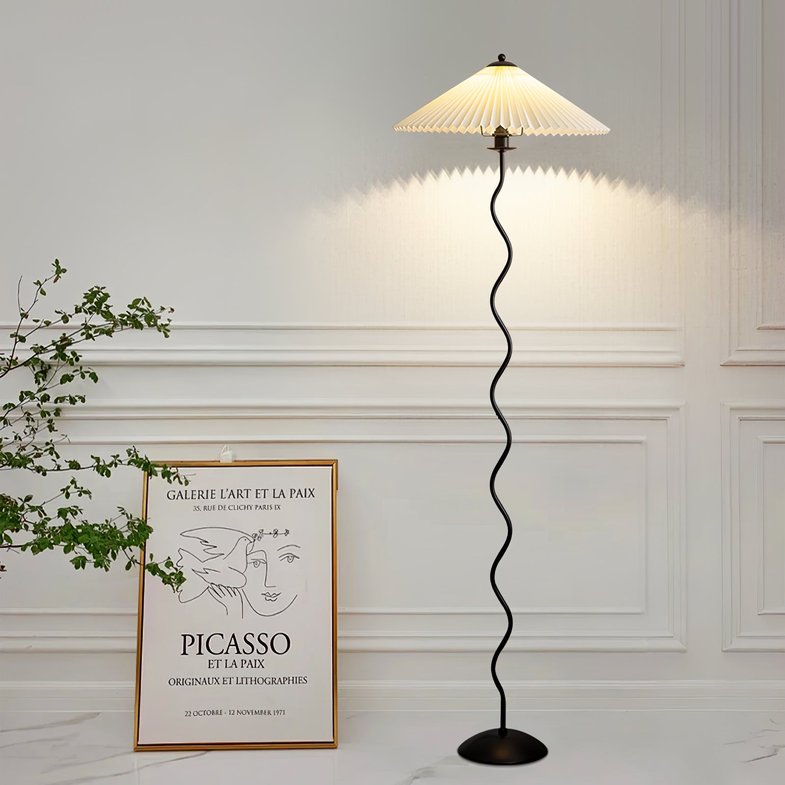 Lampada da terra – Metallo – Beige – 150 cm – Design moderno per soggiorno e camera da letto