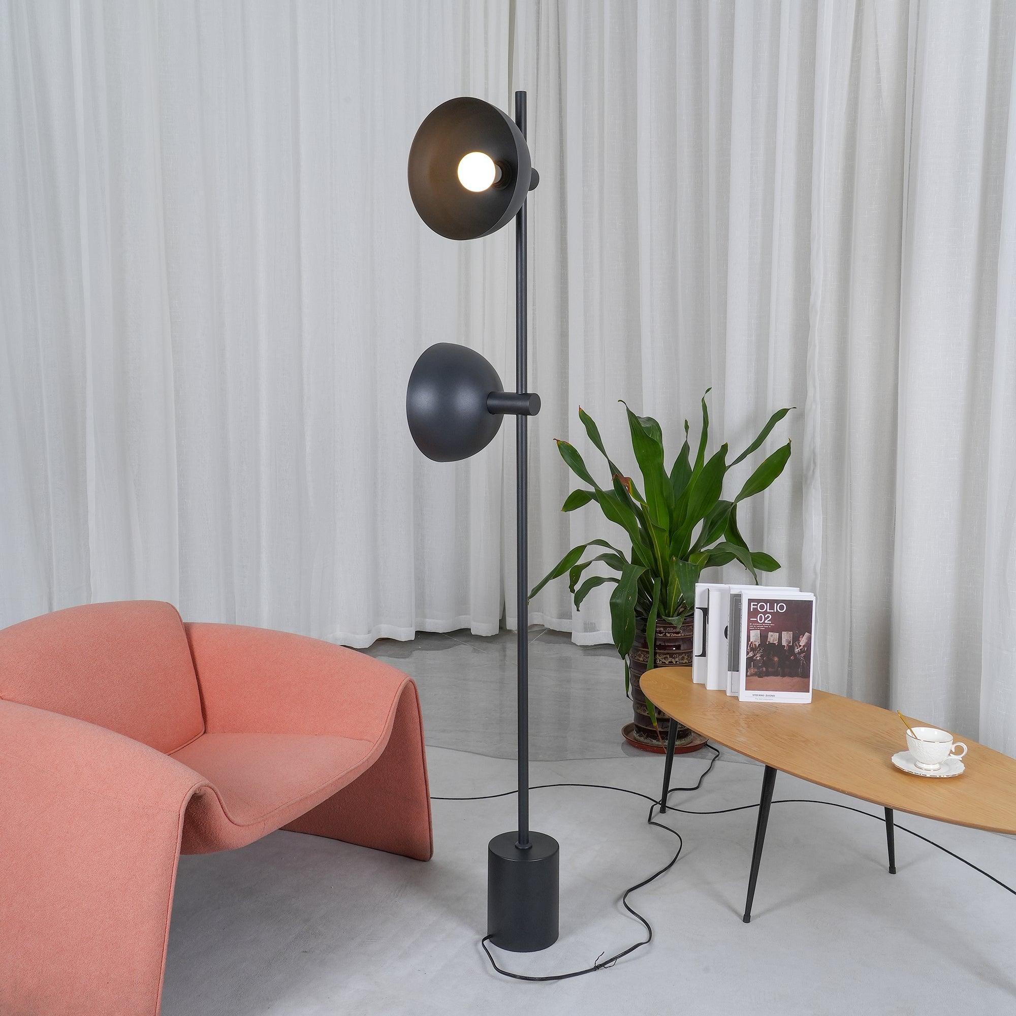 Lampada da terra – Metallo – Nero – Design moderno – Ideale per soggiorno e camera da letto