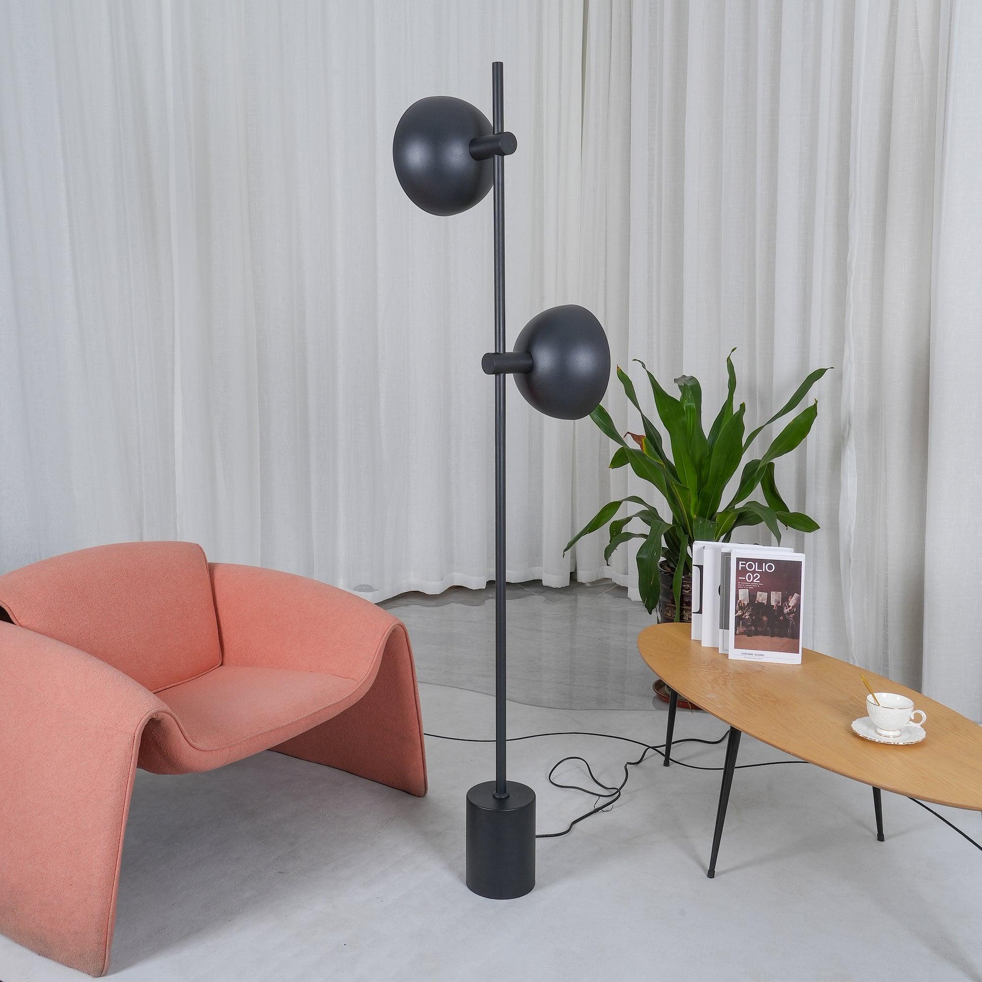 Lampada da terra – Metallo – Nero – Design moderno – Ideale per soggiorno e camera da letto