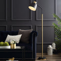 Lampada da terra – Tessuto – Nero – 160 cm – Moderna con telecomando per soggiorno e camera da letto