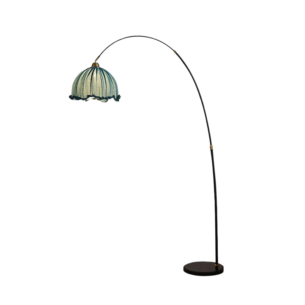 Lampada da terra – Tessuto – Nero – Lampada ad arco – Design elegante per il soggiorno