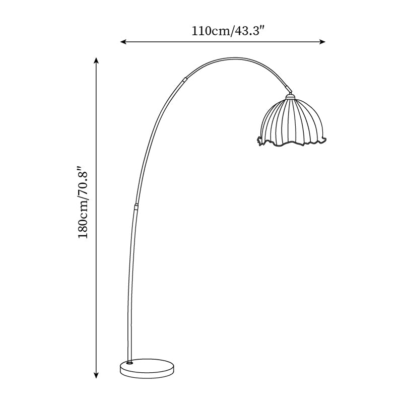 Lampada da terra – Tessuto – Nero – Lampada ad arco – Design elegante per il soggiorno