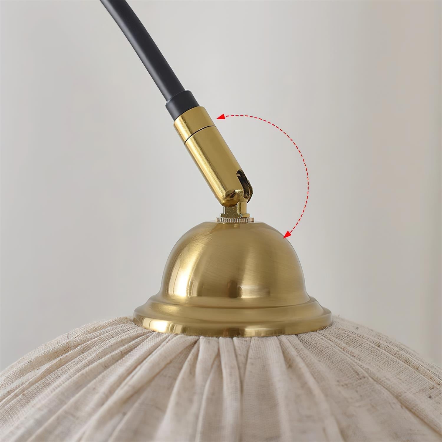 Lampada da terra – Tessuto – Nero – Lampada ad arco – Design elegante per il soggiorno