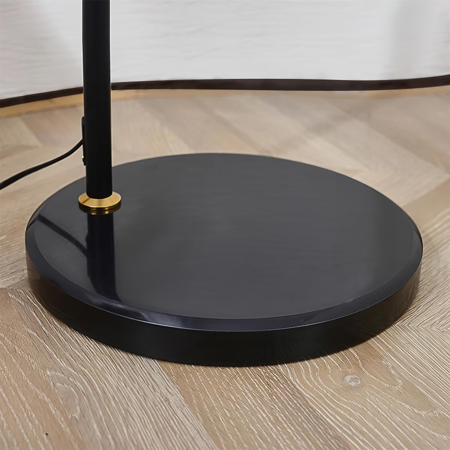 Lampada da terra – Tessuto – Nero – Lampada ad arco – Design elegante per il soggiorno