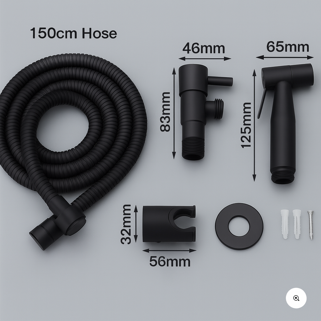 Spruzzatore per Bidet in Acciaio Inossidabile – Montaggio a Muro con Getto Regolabile