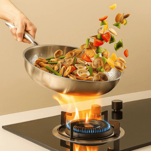 TITANFORGE Padella Premium 2.0 - Padella in Titanio Resistente ai Graffi Senza Rivestimento per Risultati di Cottura Perfetti