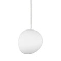 Telstone Lampada a sospensione – Vetro – Bianco – Ø30 cm – Design moderno