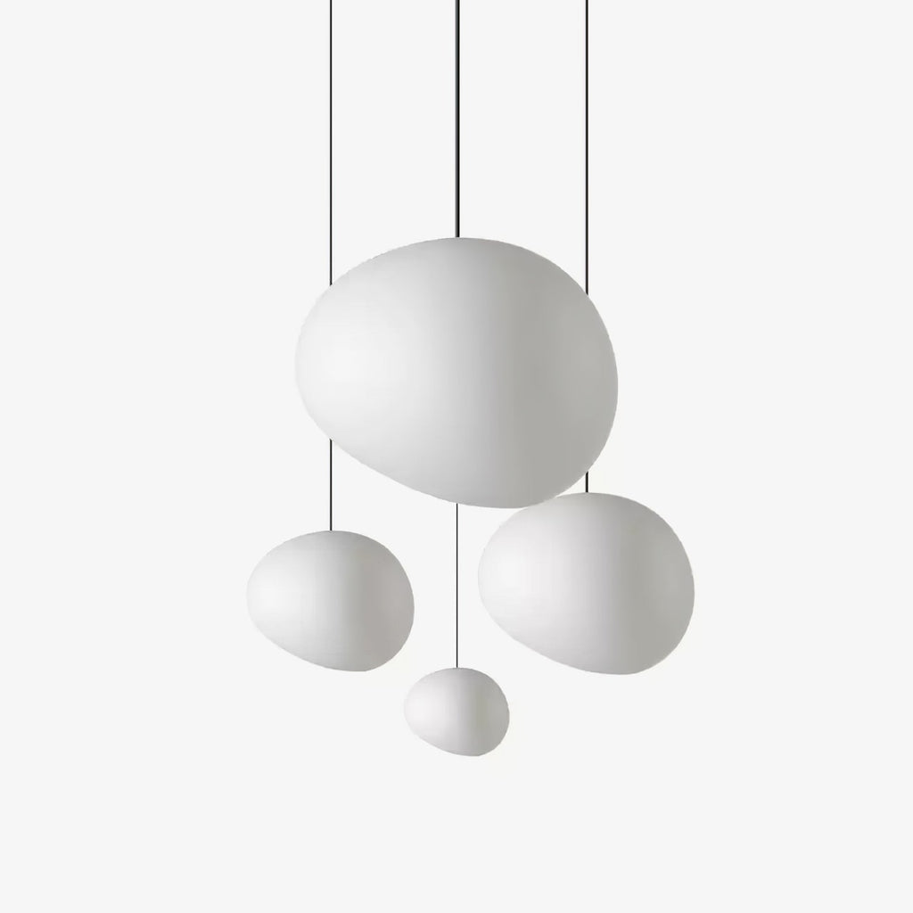 Telstone Lampada a sospensione – Vetro – Bianco – Ø30 cm – Design moderno