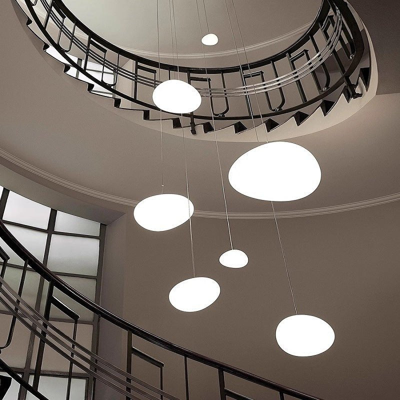 Telstone Lampada a sospensione – Vetro – Bianco – Ø30 cm – Design moderno