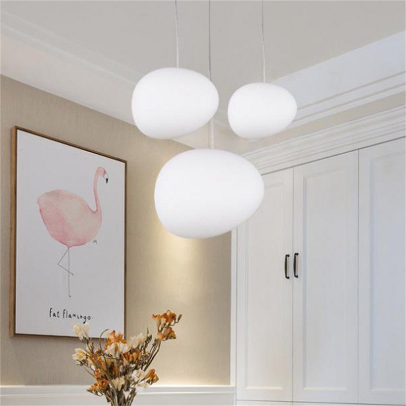Telstone Lampada a sospensione – Vetro – Bianco – Ø30 cm – Design moderno