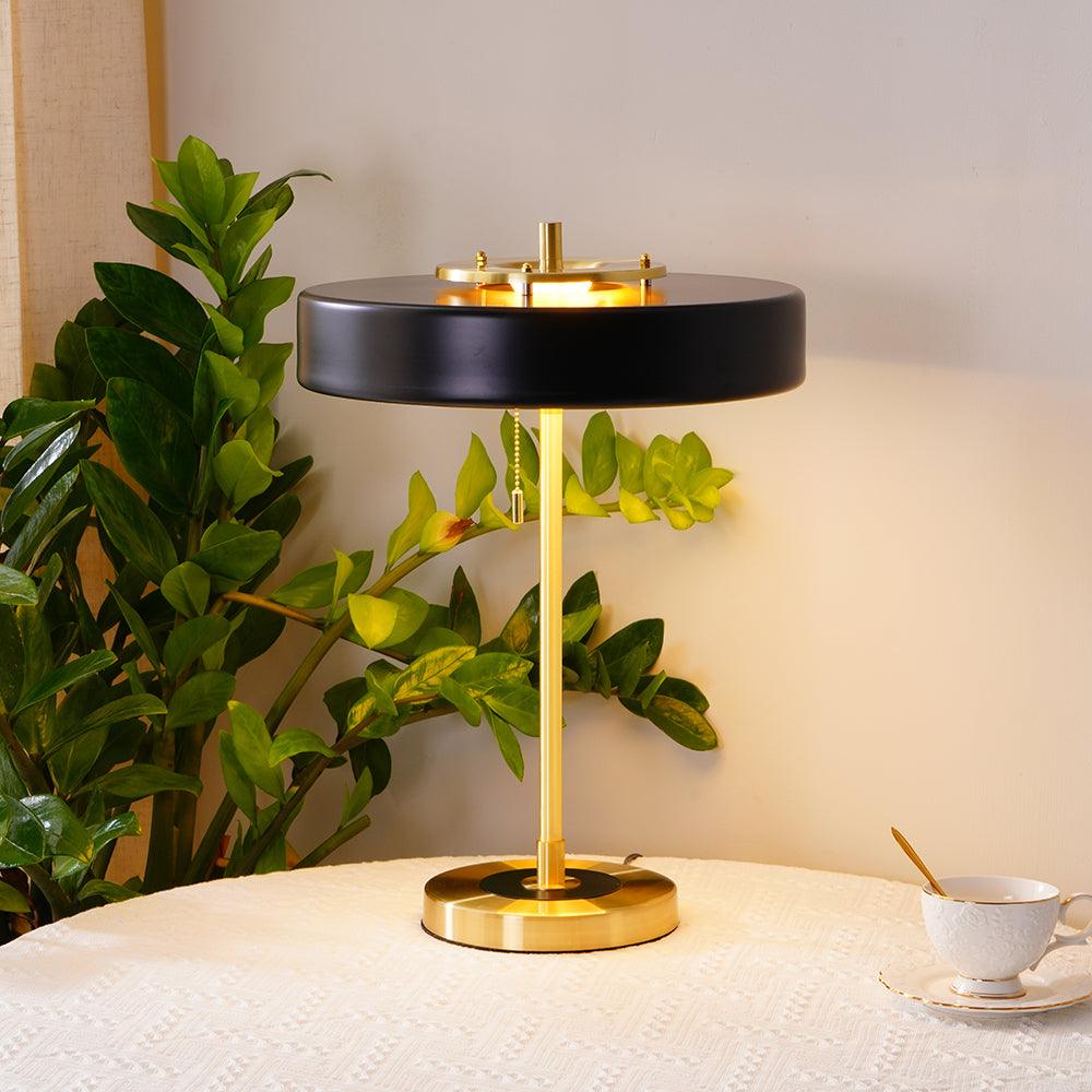 Lampada da tavolo – Metallo & Acrilico – Oro/Nero – Moderno/Retrò – Ideale per scrivania e comodino