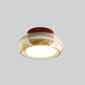 Lampada da soffitto Tivora – Metallo e vetro – Nero – Ø 30 cm – Design retro con illuminazione a LED
