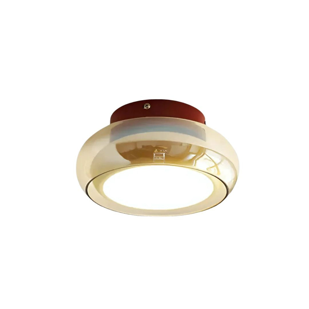 Lampada da soffitto Tivora – Metallo e vetro – Nero – Ø 30 cm – Design retro con illuminazione a LED