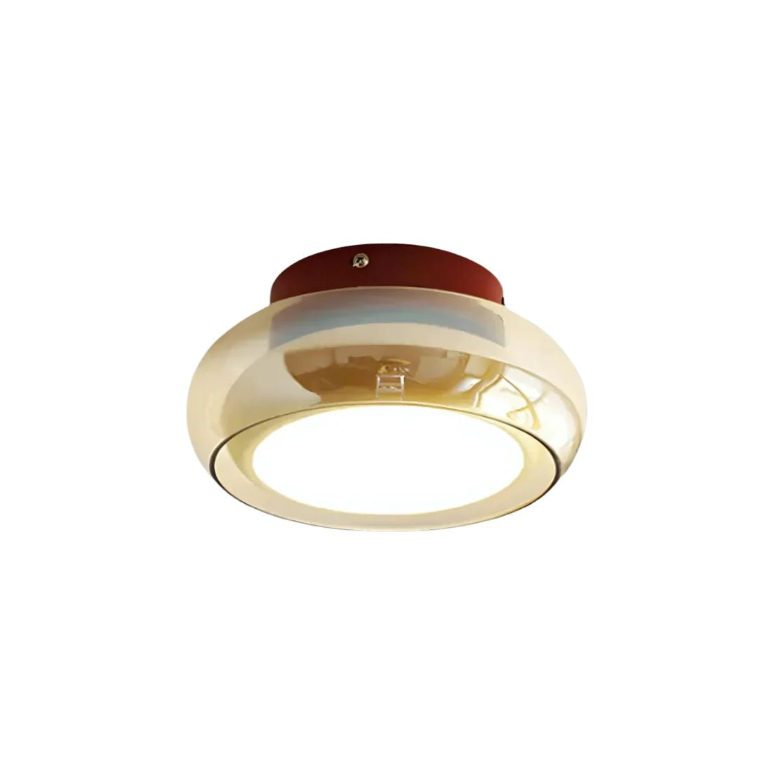 Lampada da soffitto Tivora – Metallo e vetro – Nero – Ø 30 cm – Design retro con illuminazione a LED