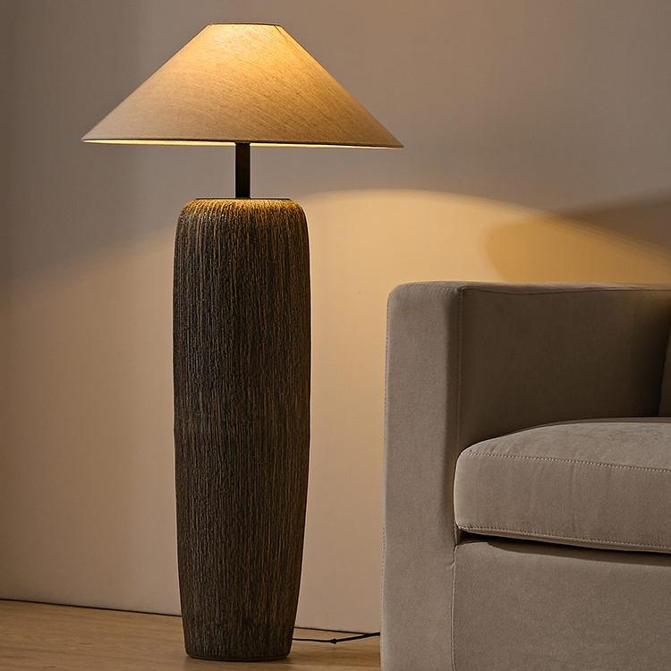 Lampada da terra Tolozon – Ceramica e Metallo – Beige – 160 cm – Look moderno per il soggiorno