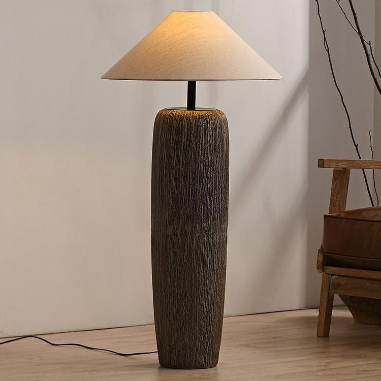 Lampada da terra Tolozon – Ceramica e Metallo – Beige – 160 cm – Look moderno per il soggiorno