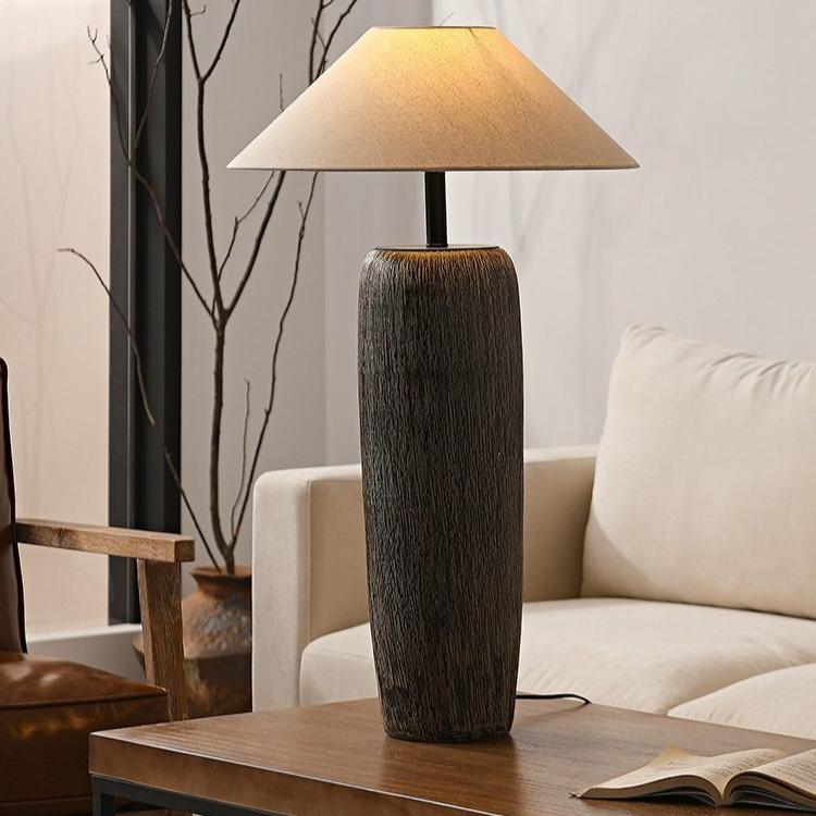 Lampada da terra Tolozon – Ceramica e Metallo – Beige – 160 cm – Look moderno per il soggiorno