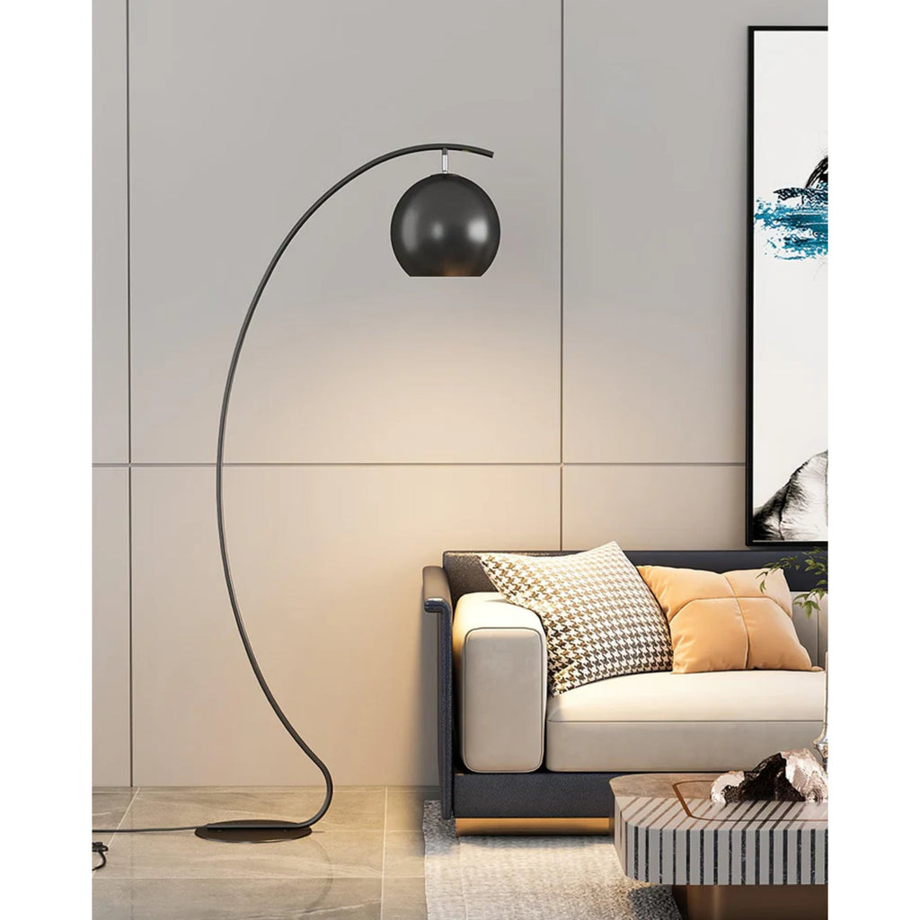 Lampada da terra Torviano – Metallo – Nero – 160 cm – Design moderno per il soggiorno