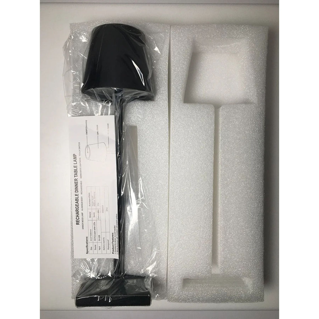 Lampada da tavolo Touchlight – Ferro – Bianco – Lampada da tavolo senza fili con batteria ricaricabile da 5200 mAh – Minimalista e Flessibile