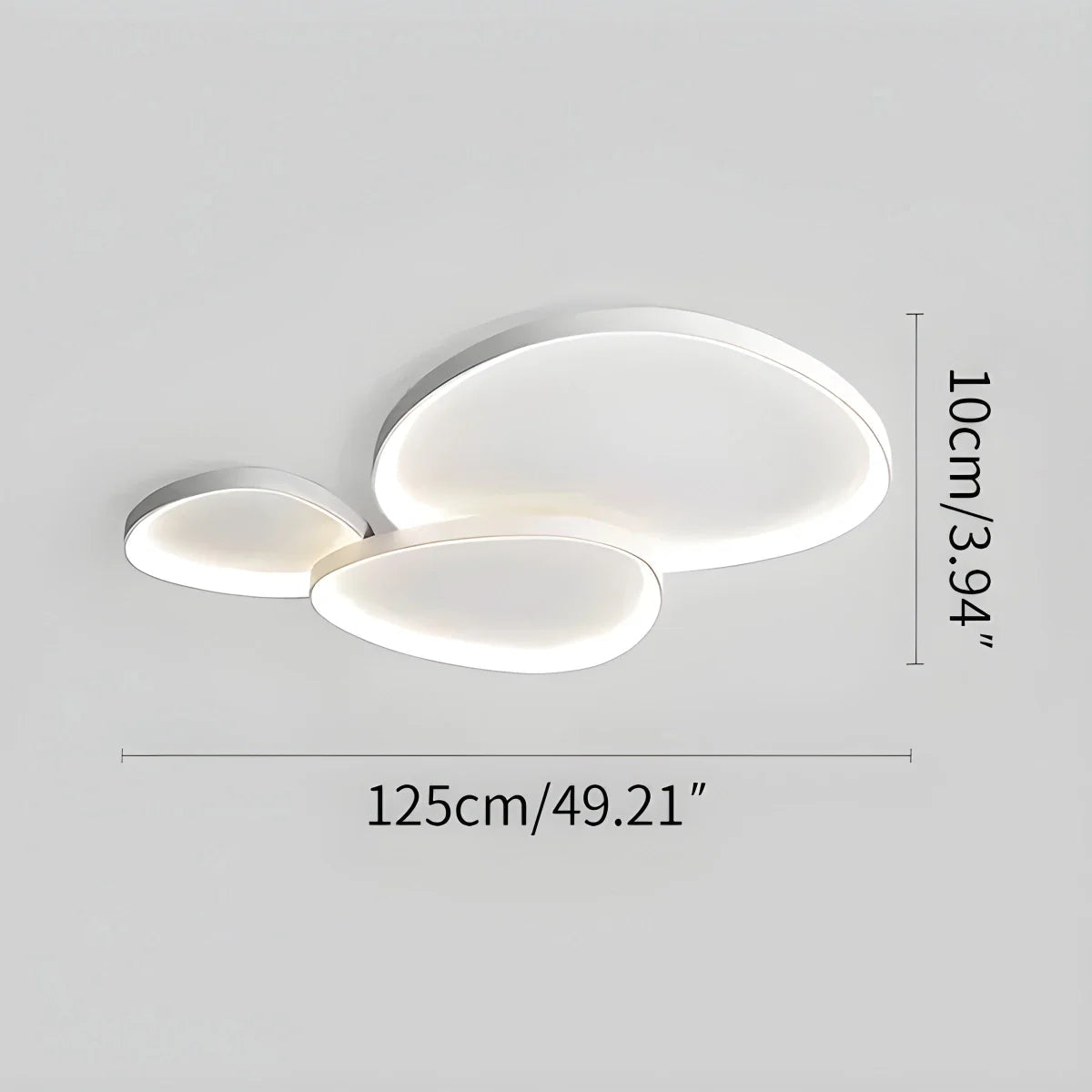 Lampada da soffitto Triclone – Metallo – Bianco – Ø42/Ø60/Ø125 cm – Design Scandinavo Moderno