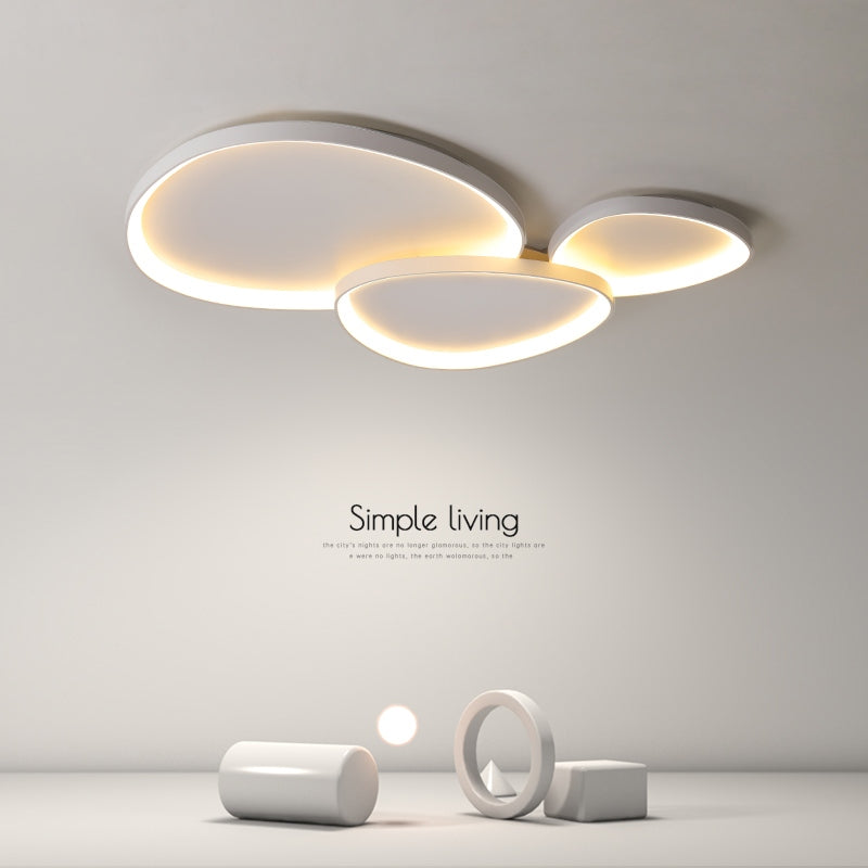 Lampada da soffitto Triclone – Metallo – Bianco – Ø42/Ø60/Ø125 cm – Design Scandinavo Moderno