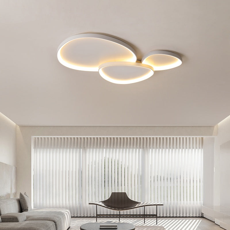 Lampada da soffitto Triclone – Metallo – Bianco – Ø42/Ø60/Ø125 cm – Design Scandinavo Moderno