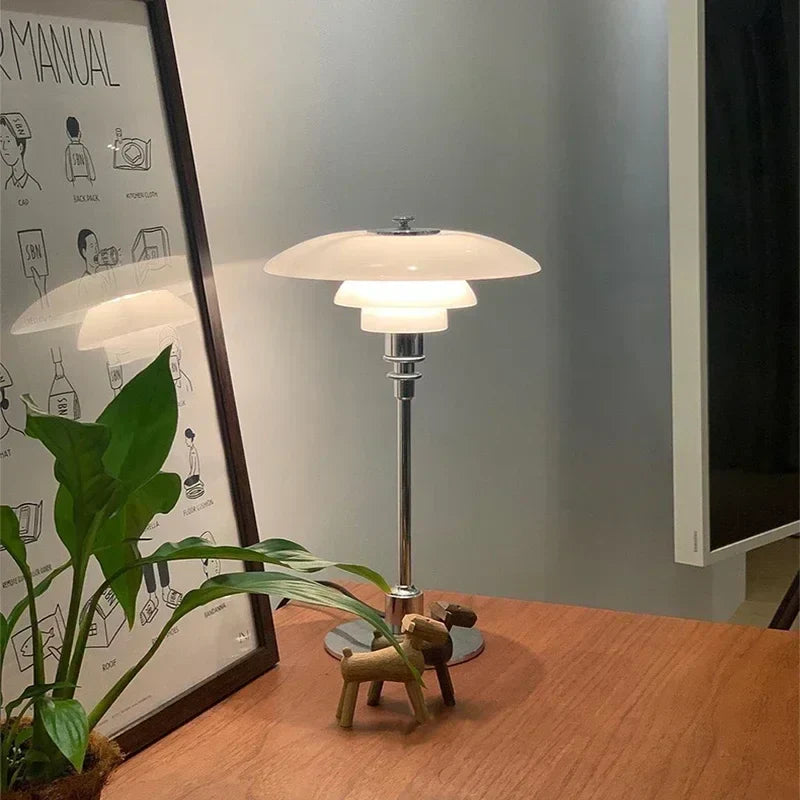 Lampada a tripla strato – Vetro & Metallo – Argento – Ø 28 cm – Design Elegante per Ambienti Raffinati