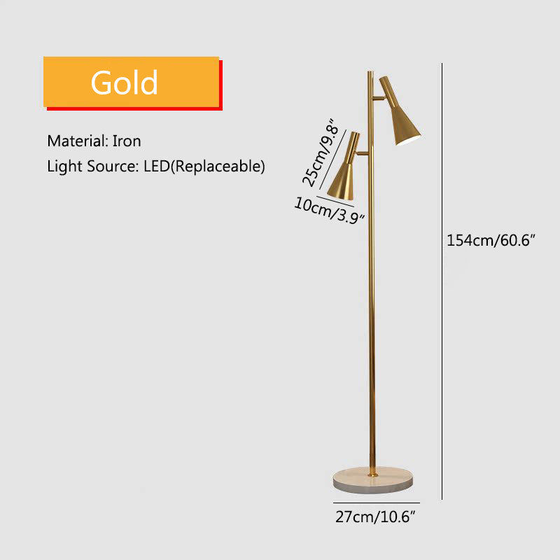 Lampada da terra Tulzo – Marmo – Nero/Oro – Dimensione standard – Design elegante per il soggiorno