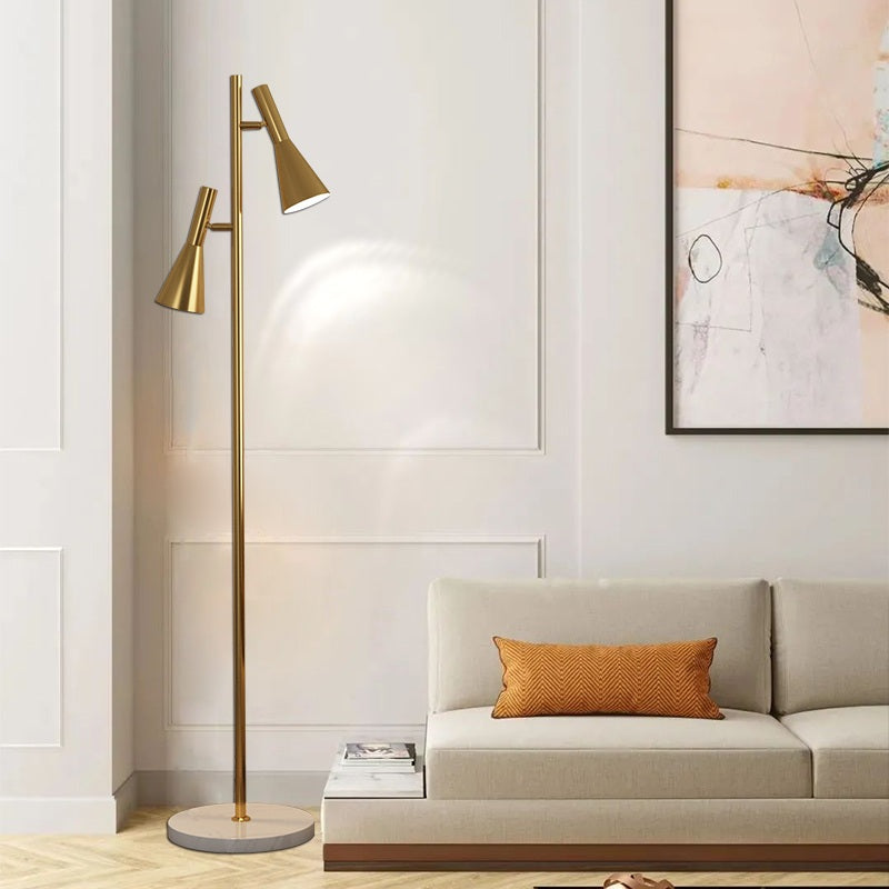 Lampada da terra Tulzo – Marmo – Nero/Oro – Dimensione standard – Design elegante per il soggiorno