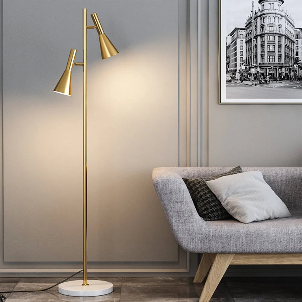 Lampada da terra Tulzo – Marmo – Nero/Oro – Dimensione standard – Design elegante per il soggiorno