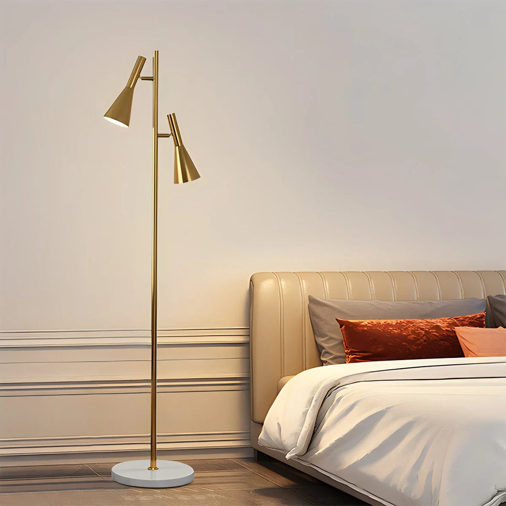 Lampada da terra Tulzo – Marmo – Nero/Oro – Dimensione standard – Design elegante per il soggiorno