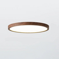 Lampada da soffitto circolare moderna con illuminazione LED regolabile in calda finitura noce per soggiorno e camera da letto