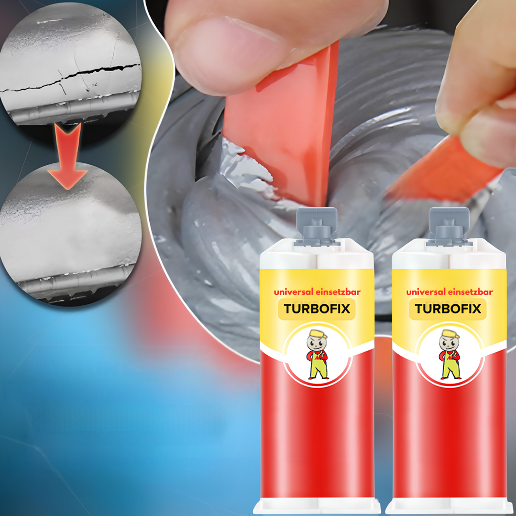 TurboFix | Colla per riparazioni industriale | Saldatura senza saldatrice | Per metallo, legno, plastica e altro