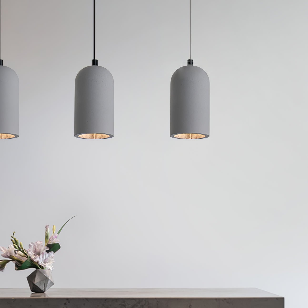 Lampada a sospensione Utopeza – Calcestruzzo riciclato – Grigio – Ø 30 cm – Design moderno