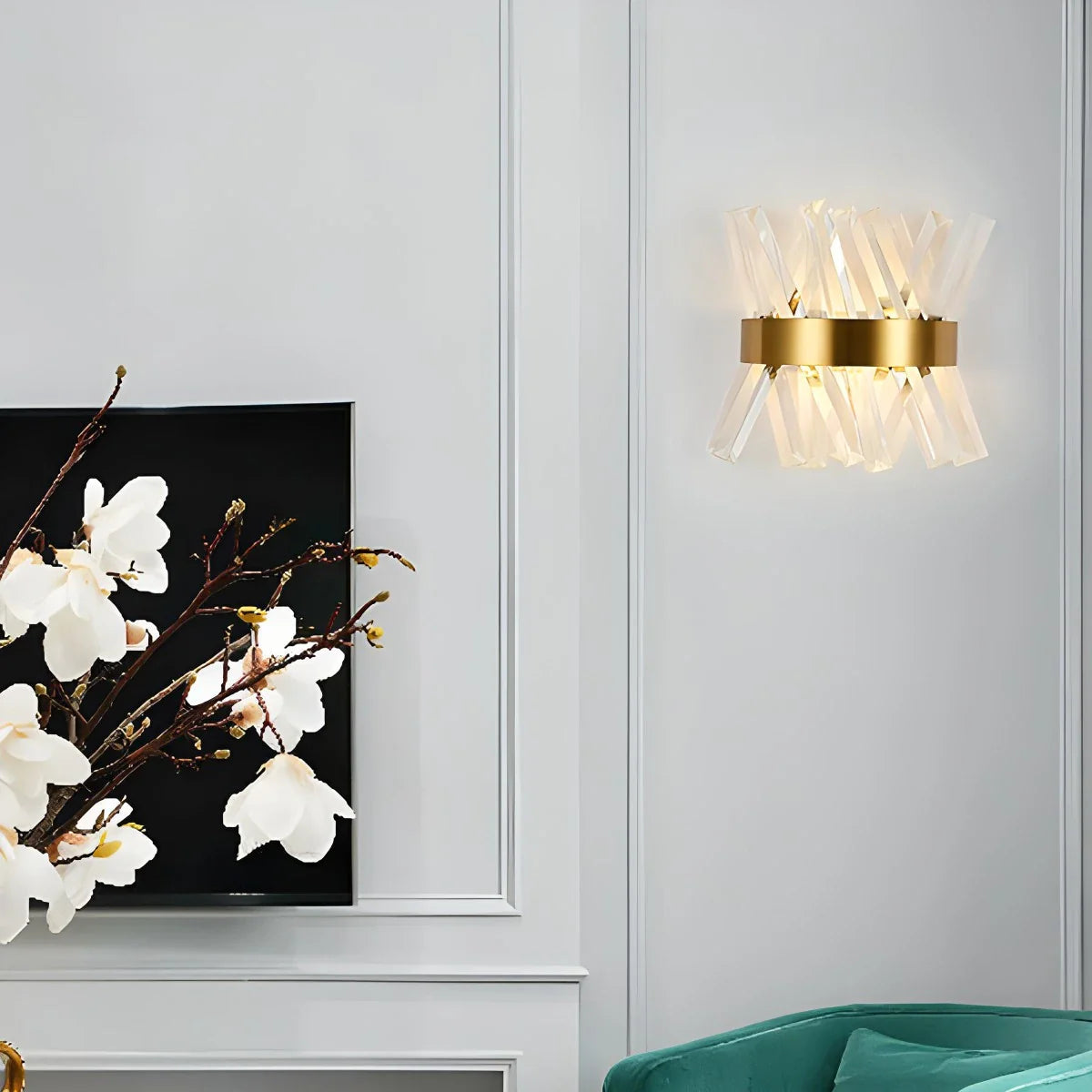 Virlen Applique – Cristallo e Metallo – Oro – Moderno – Elegante Illuminazione d'Accento per Interni