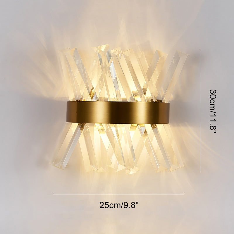 Virlen Applique – Cristallo e Metallo – Oro – Moderno – Elegante Illuminazione d'Accento per Interni