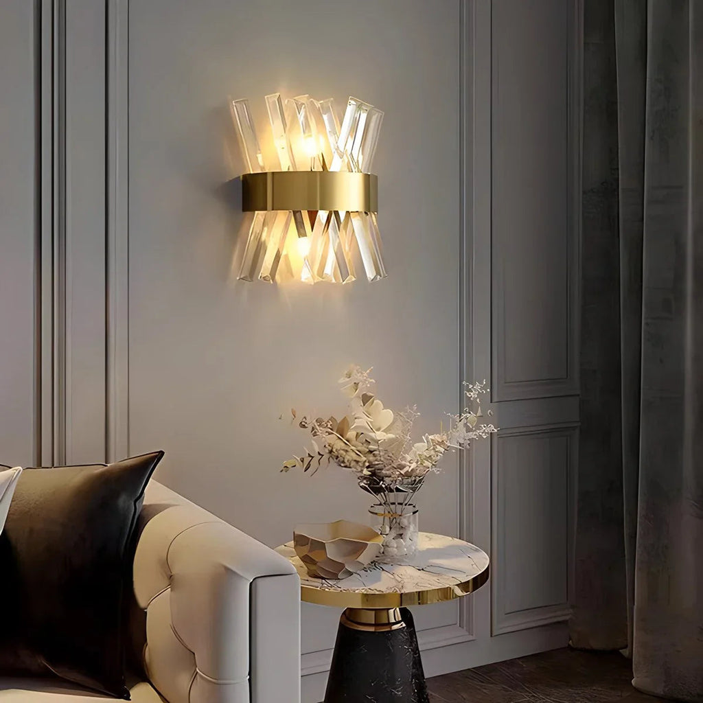 Virlen Applique – Cristallo e Metallo – Oro – Moderno – Elegante Illuminazione d'Accento per Interni
