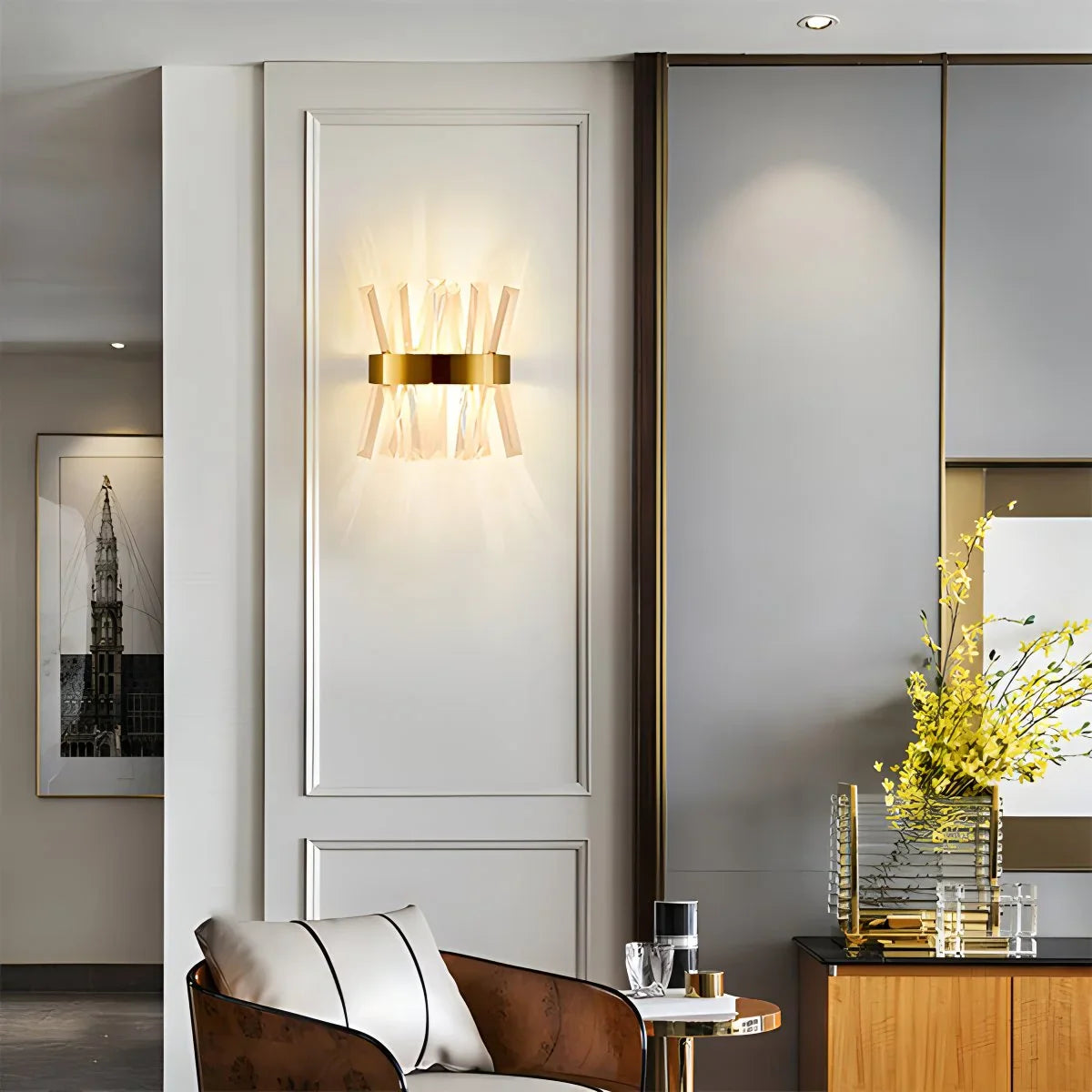 Virlen Applique – Cristallo e Metallo – Oro – Moderno – Elegante Illuminazione d'Accento per Interni