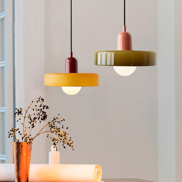 Liora Bauhaus Lampadario in Vetro con Regolazione dell'Altezza